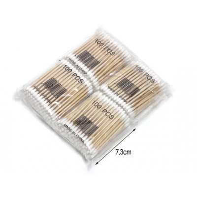 Wooden Handle Disposable 100% Cotton Beauty Swab Bud