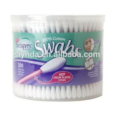 Swisspers Color Plastic Stock Swabs in Round 300 ea