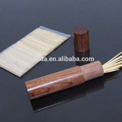 Portable Handmade Rosewood Wood Toothpick Holders+100PCS Bamboo Toothpick