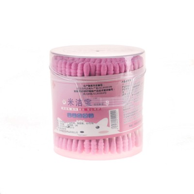 Pink head cotton swab 100% cotton double-headed cotton swab